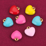 5pcs Enamel Heart Charms for DIY Earrings Necklace Jewelry Making