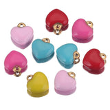5pcs Enamel Heart Charms for DIY Earrings Necklace Jewelry Making