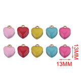 5pcs Enamel Heart Charms for DIY Earrings Necklace Jewelry Making