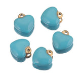 5pcs Enamel Heart Charms for DIY Earrings Necklace Jewelry Making