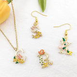 Enamel Flower Alphabet Letters Charm for Jewelry Making DIY Accessories