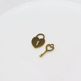 5 Sets Stainless Steel Mirro Polish Lock Key Women Charm Pendant DIY Necklace