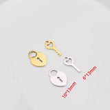 5 Sets Stainless Steel Mirro Polish Lock Key Women Charm Pendant DIY Necklace