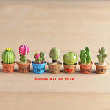 6pcs Cactus Resin Charms for DIY Earring Keychain Green Plant Pendant