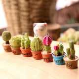 6pcs Cactus Resin Charms for DIY Earring Keychain Green Plant Pendant