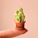 6pcs Cactus Resin Charms for DIY Earring Keychain Green Plant Pendant