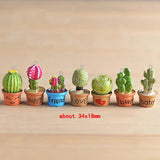 6pcs Cactus Resin Charms for DIY Earring Keychain Green Plant Pendant