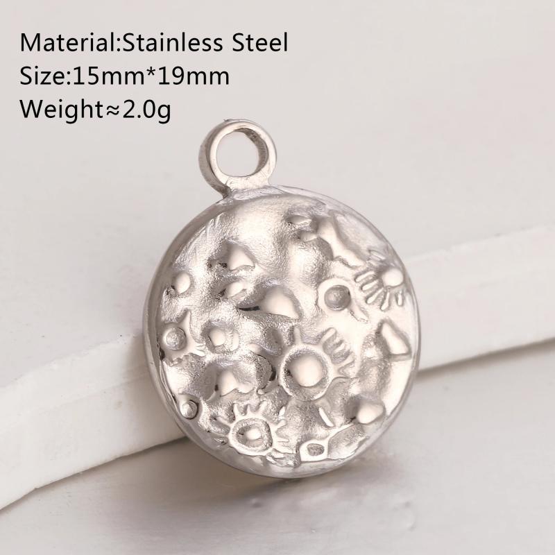 3Pcs 18K Plated Stainless Steel Pendant Charms for Jewelry Making
