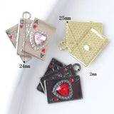 10pcs Poker Card Heart Charms for Jewelry Making DIY