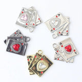 10pcs Poker Card Heart Charms for Jewelry Making DIY