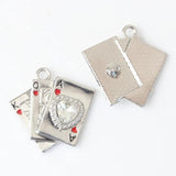 10pcs Poker Card Heart Charms for Jewelry Making DIY
