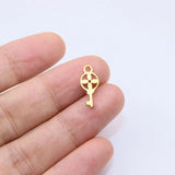 10pcs 12mm Mini Key Charms Pendant Stainless Steel DIY Handcraft Waterproof