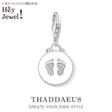 Charm Pendant Disc Baby Footprint 925 Sterling Silver Jewelry