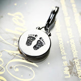 Charm Pendant Disc Baby Footprint 925 Sterling Silver Jewelry