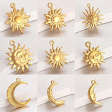 3Pcs Stainless Steel Sun Moon Charms for DIY Necklace Bracelet