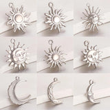 3Pcs Stainless Steel Sun Moon Charms for DIY Necklace Bracelet