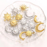 3Pcs Stainless Steel Sun Moon Charms for DIY Necklace Bracelet
