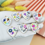 10pcs Evil Eye Heart Shaped Metal Enamel Charms DIY Earring Bracelet