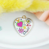 10pcs Evil Eye Heart Shaped Metal Enamel Charms DIY Earring Bracelet