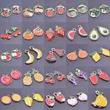 20pcs Red Strawberry Cherry Enamel Charm for Jewelry Making