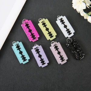 20Pcs Razor Blade Charms for Earrings Pendant DIY Jewelry Making