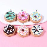 10Pcs Cream Donuts Resin Charms DIY Jewelry Making Pendants Earring Bracelet