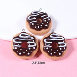 10Pcs Cream Donuts Resin Charms DIY Jewelry Making Pendants Earring Bracelet