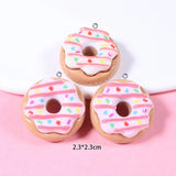 10Pcs Cream Donuts Resin Charms DIY Jewelry Making Pendants Earring Bracelet