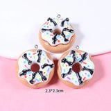 10Pcs Cream Donuts Resin Charms DIY Jewelry Making Pendants Earring Bracelet