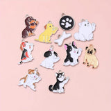 10pcs Dog Enamel Charms for DIY Necklace Jewelry