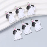 10pcs Dog Enamel Charms for DIY Necklace Jewelry