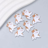 10pcs Dog Enamel Charms for DIY Necklace Jewelry