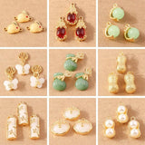 10pcs Gemstone Jade Animal Charms for DIY Jewelry Making