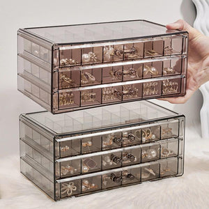 3-Layer Jewelry Storage Box with 72 Compartments