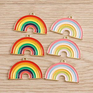 10pcs Enamel Rainbow Charms Pendants Jewelry Making Earrings Necklace DIY