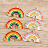 10pcs Enamel Rainbow Charms Pendants Jewelry Making Earrings Necklace DIY