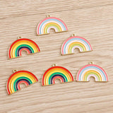10pcs Enamel Rainbow Charms Pendants Jewelry Making Earrings Necklace DIY