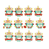 10pcs Chinese Enamel Dragon Lion Dance Charms for Jewelry Making