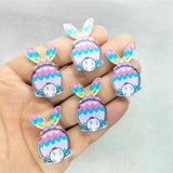 10pcs Acrylic Easter Bunny Charms for Jewelry Making