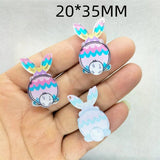 10pcs Acrylic Easter Bunny Charms for Jewelry Making