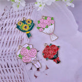 10pcs Mama Flower Enamel Charms Pendant DIY Earring Keychain Making