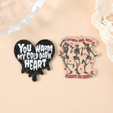 8Pcs Valentine Charms Acrylic Heart Skull Pendant DIY Accessories