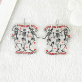 8Pcs Valentine Charms Acrylic Heart Skull Pendant DIY Accessories