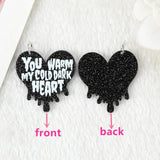 8Pcs Valentine Charms Acrylic Heart Skull Pendant DIY Accessories