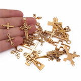 25pcs/Lot Metal Jesus Cross Pendant Charms For DIY Jewelry Making Supplies