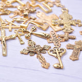 25pcs/Lot Metal Jesus Cross Pendant Charms For DIY Jewelry Making Supplies