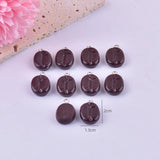 10pcs/pack Coffee Bean Resin Charms for DIY Jewelry Making