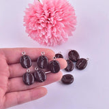 10pcs/pack Coffee Bean Resin Charms for DIY Jewelry Making
