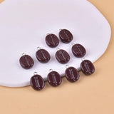10pcs/pack Coffee Bean Resin Charms for DIY Jewelry Making