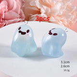 3pcs Ghost Charms Noctilucent Halloween Pendant DIY Findings